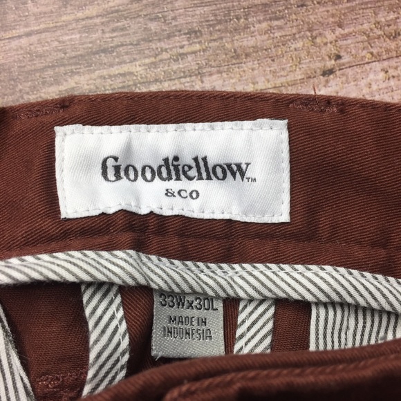 NWT Slim Fit Hennepin Chino Pant 33 x 30 Red Brown - Picture 9 of 11